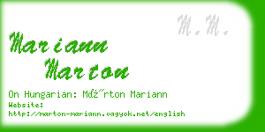 mariann marton business card